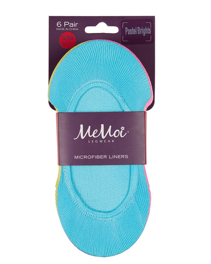 Girls Microfiber Liner Socks 6-Pack : Color: Pastel Brights