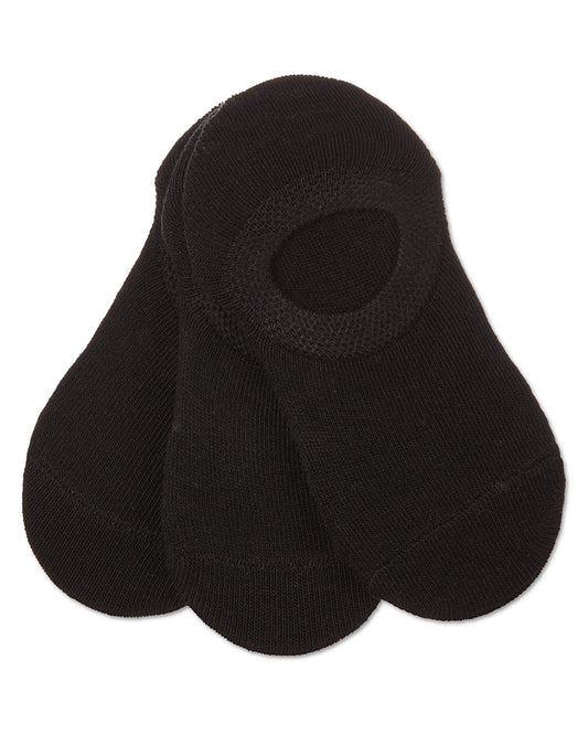 Girls' 3 Pair Pack No Show Sneaker Liner Socks : Color: Black-Black-Black