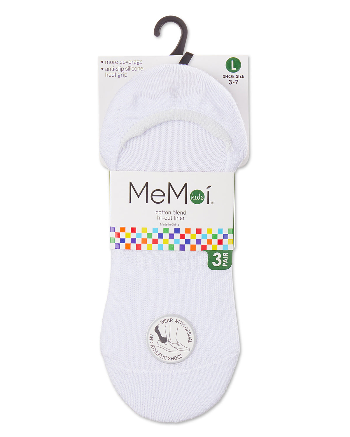 Girls' 3 Pair Pack Hi-Cut Liner Socks : Color: Black-Black-Black