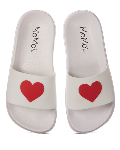 Kids' Heart Slides : Color: White
