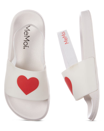 Girls Heart-Themed EVA-Cushioned Ergonomic Slide Sandals