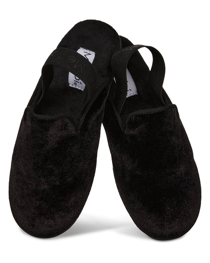 Kids' Velvet Sling Back Slippers : Color: Black