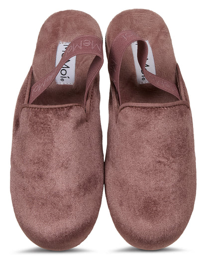 Kids' Velvet Sling Back Slippers : Color: Blush