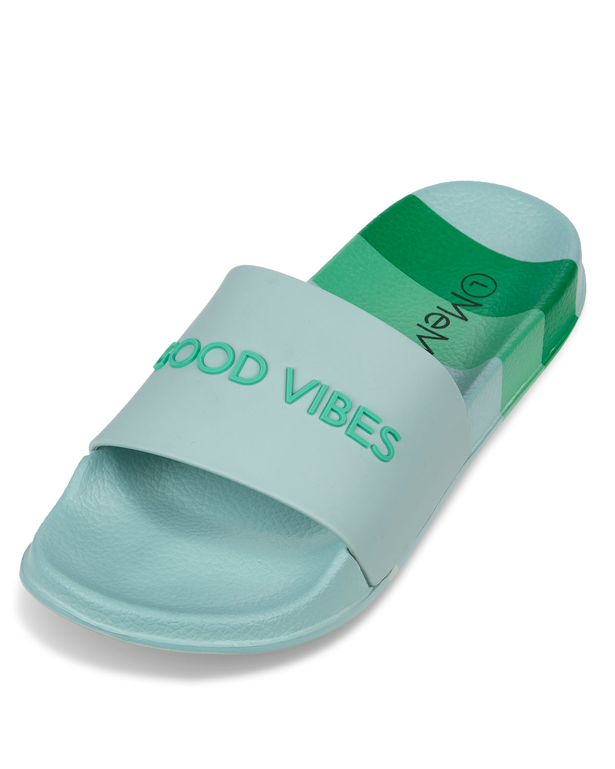 Girls Striped Super-Soft "Good Vibes" Slide Sandal : Color: Pink
