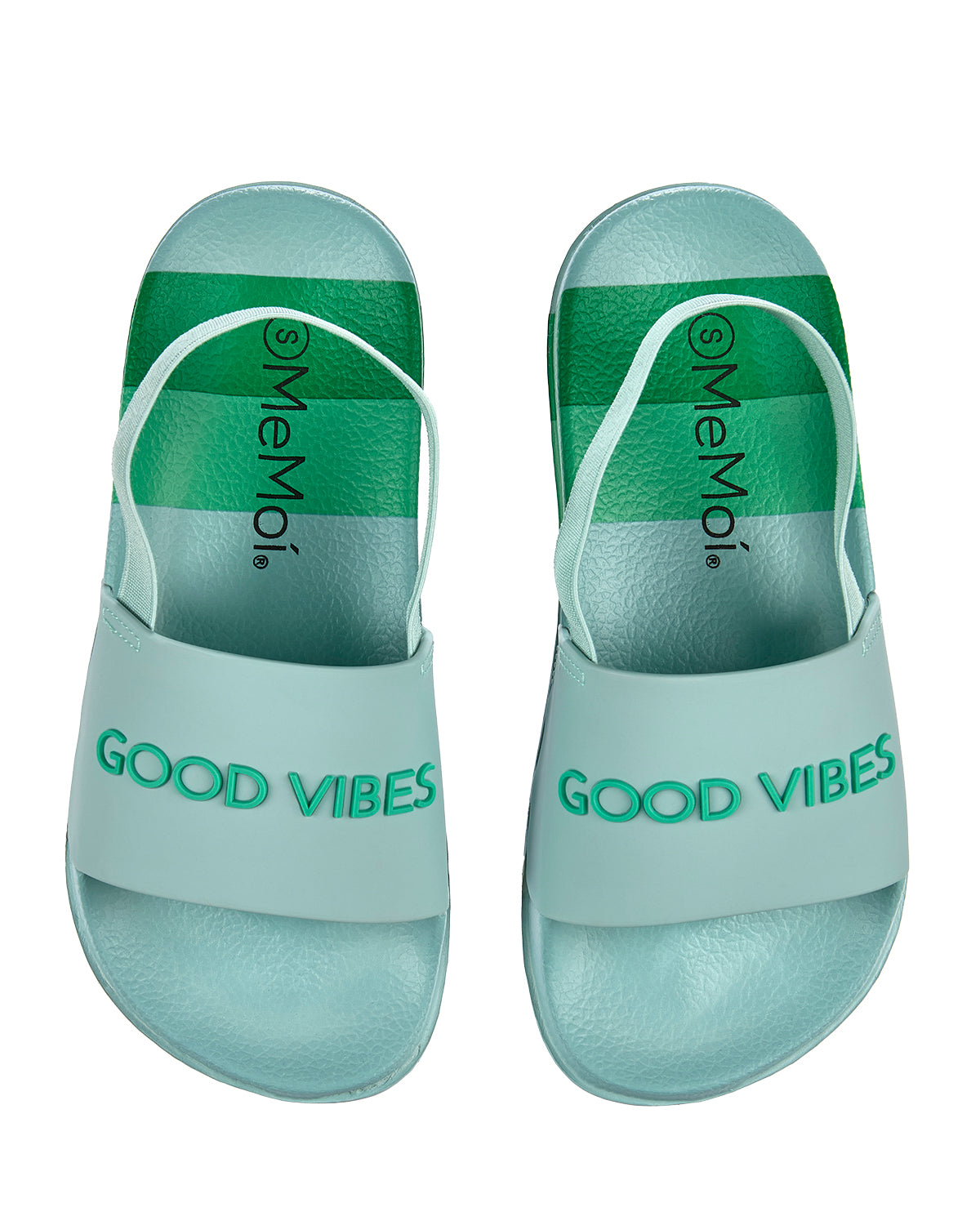 Girls Striped Super-Soft "Good Vibes" Slide Sandal : Color: Pink