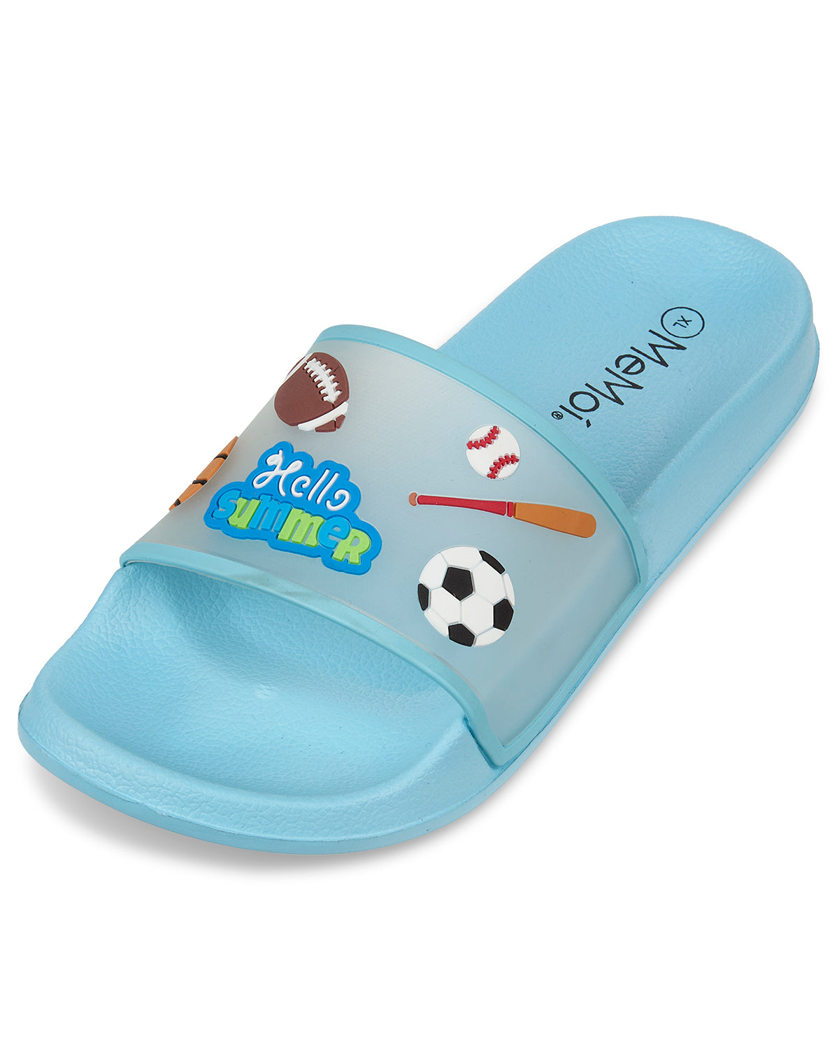 Boys and Girls Super-Soft Cushioned "Hello Summer" Slide Sandal : Color: Pink