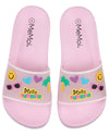 Boys and Girls Super-Soft Cushioned "Hello Summer" Slide Sandal : Color: Pink