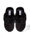 Girls Corduroy Microfiber & Fluffy Faux Fur Slipper Slide