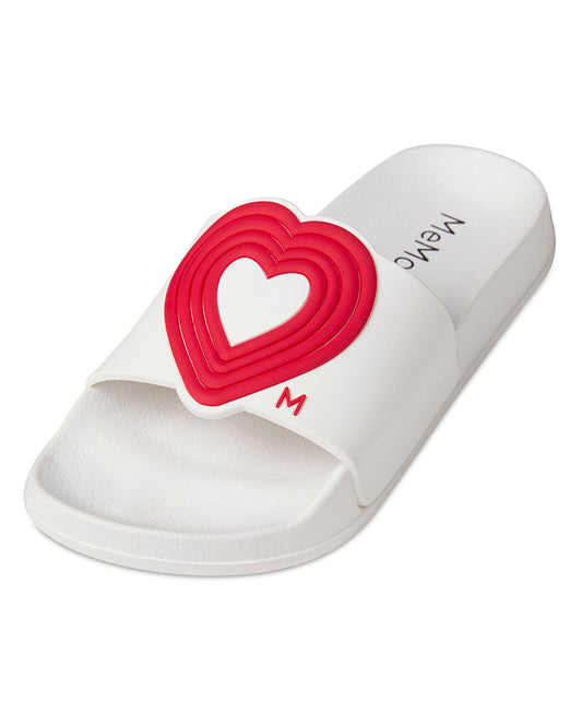 Girls 3D-Heart-Design EVA-Cushioned Slip-On Slide Sandal