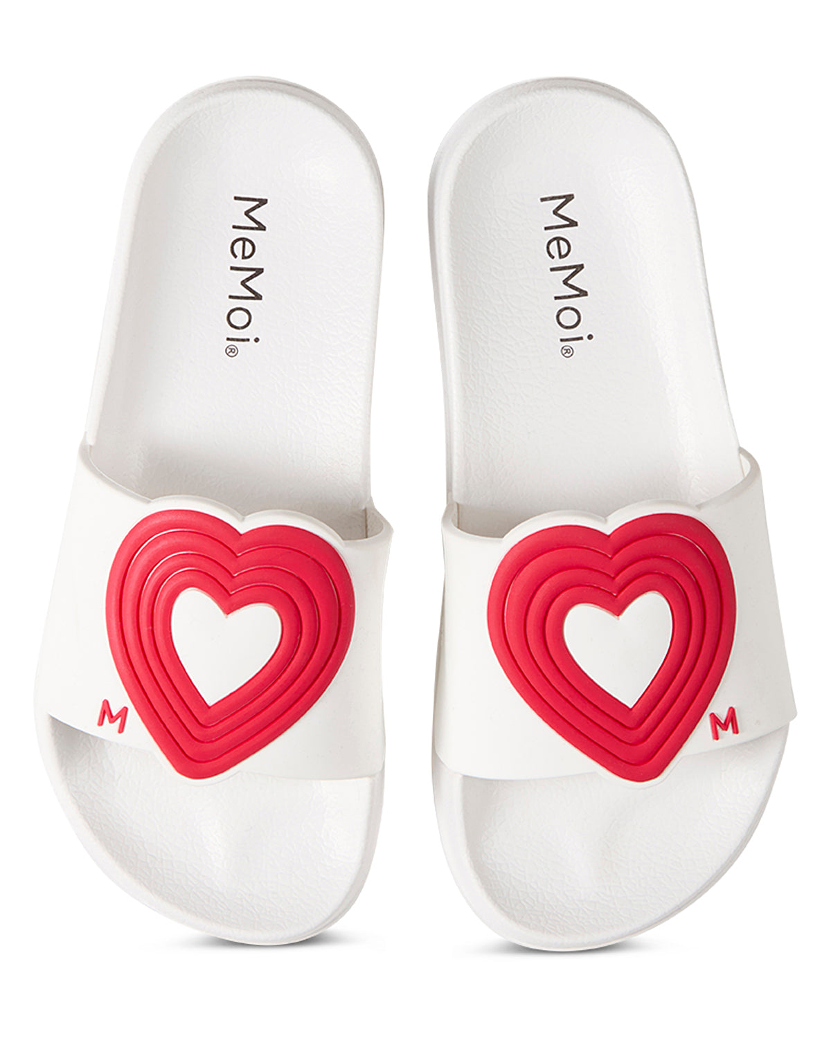 Girls 3D-Heart-Design EVA-Cushioned Slip-On Slide Sandal
