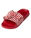 Girls Ruffle Stripe EVA-Cushioned Slip-On Slide Sandal