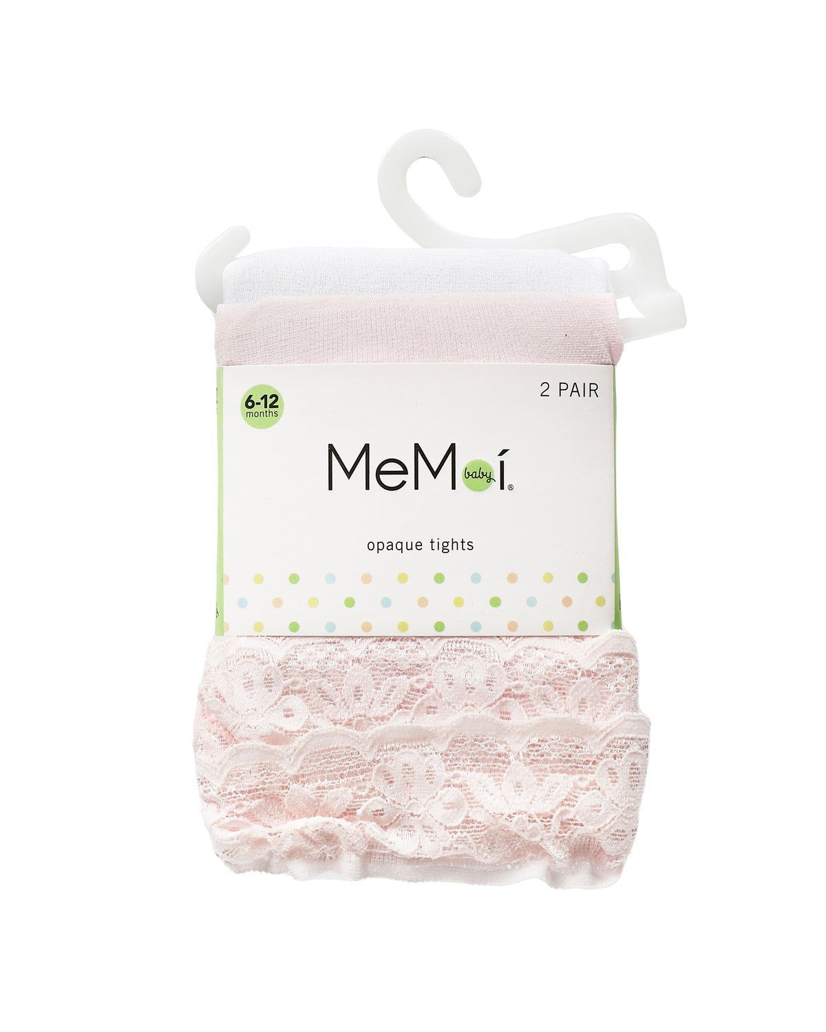Infant Girl's Microfiber Tights Solid Color 2-Pack : Color: Pink-White