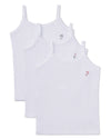 Girls' 3 Pair Pack Ribbed Floral Bouquet Camis : Color: White-White-White