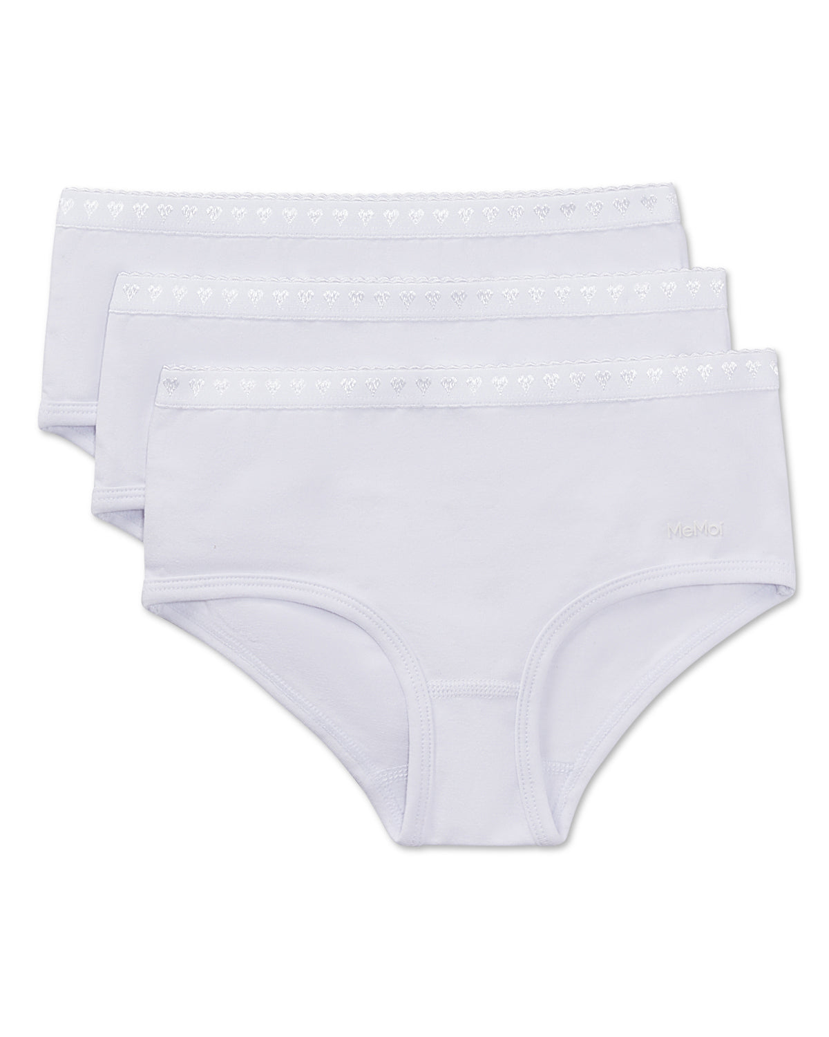 Girls' 3 Pair Pack Solid Briefs : Color: White-White-White