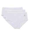 Girls' 3 Pair Pack Ribbed Floral Bouquet Briefs : Color: White-White-White