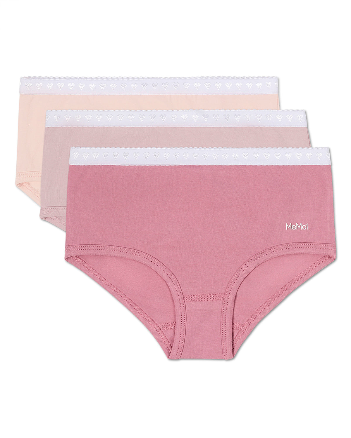 Girls' 3 Pair Pack Solid Chromatic Rose Briefs : Color: Pink Mix