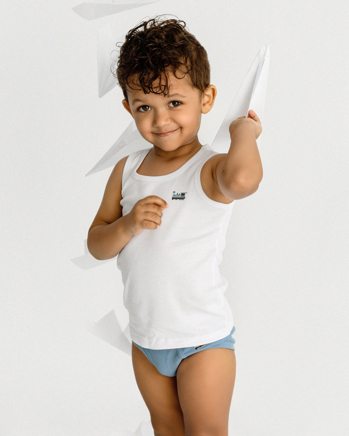 Boys' 3 Pair Pack Ribbed On The Move Tank Top : Color: White