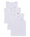 Boys' 3 Pair Pack Ribbed On The Move Tank Top : Color: White