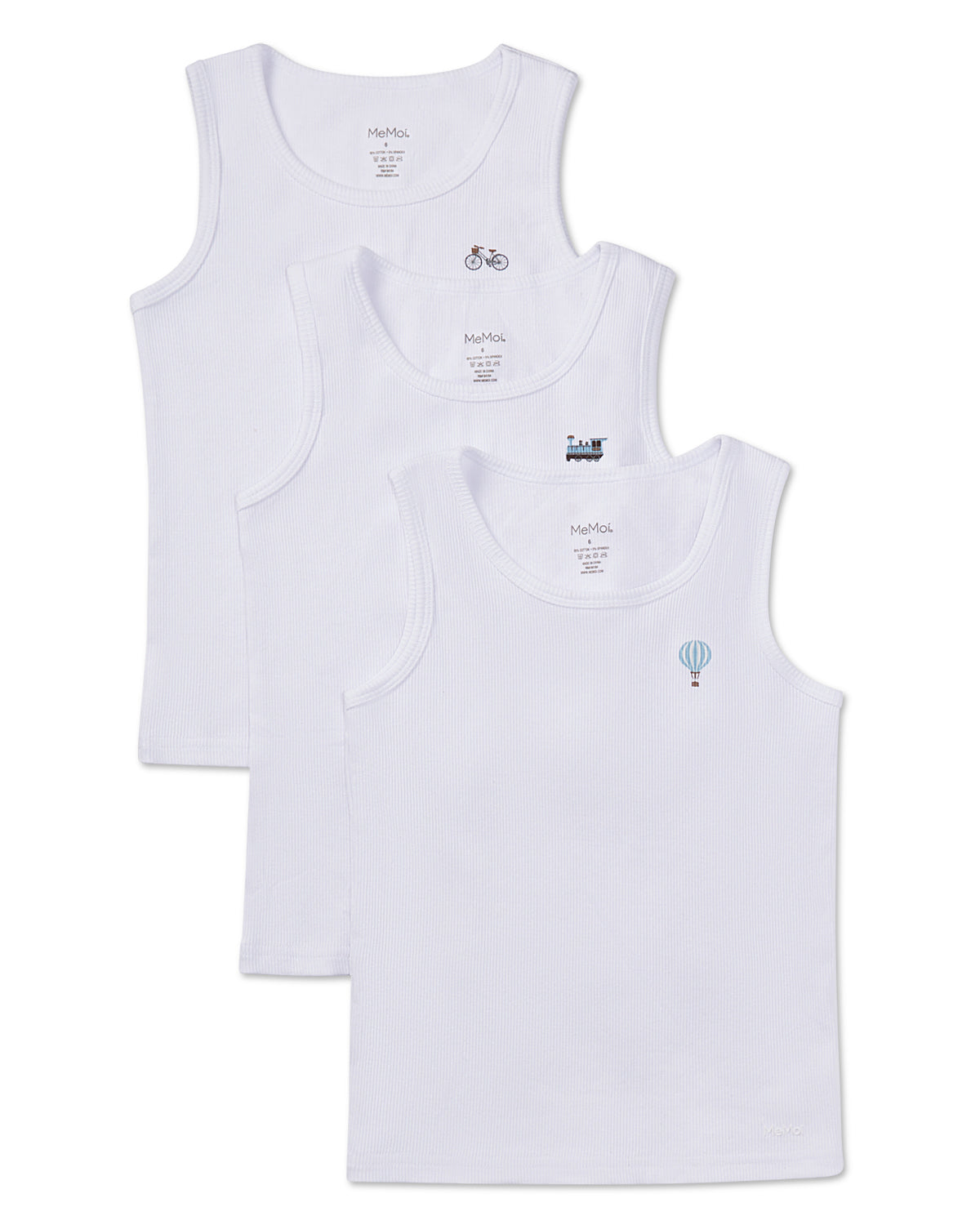 Boys' 3 Pair Pack Ribbed On The Move Tank Top : Color: White