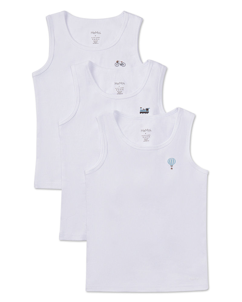 Boys' 3 Pair Pack Ribbed On The Move Tank Top