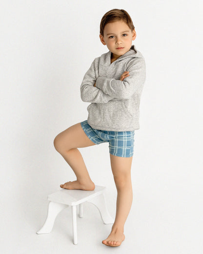 Boys' 3 Pair Pack Plaid Multi Boxer Briefs : Color: Blue Multi