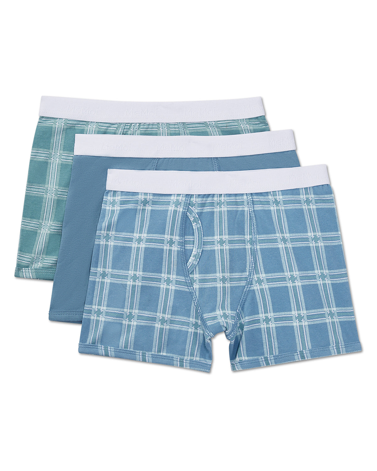 Boys' 3 Pair Pack Plaid Multi Boxer Briefs : Color: Blue Multi