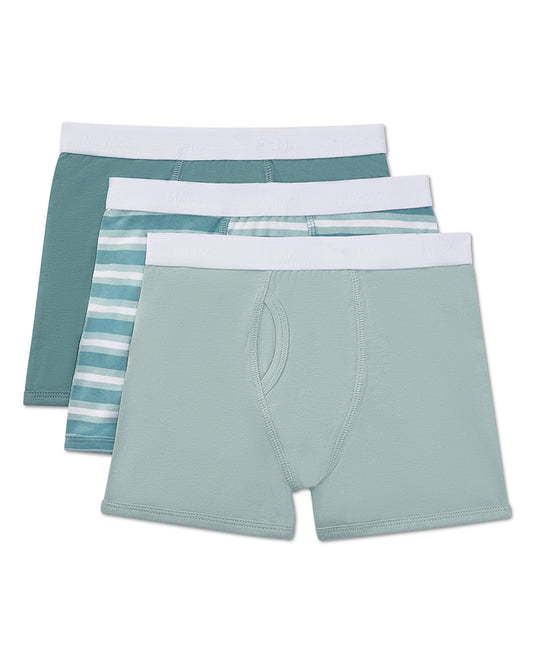 Boys' 3 Pair Pack Plaid Multi Boxer Briefs : Color: Green Multi