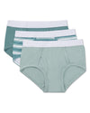 Boys' 3 Pair Pack Stripes Multi Briefs : Color: Green Multi