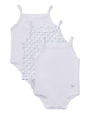 3 Pair Pack Baby and Toddler Cotton Rich Ribbed and Dot Pattern Bodysuits : Color: Blue Multi