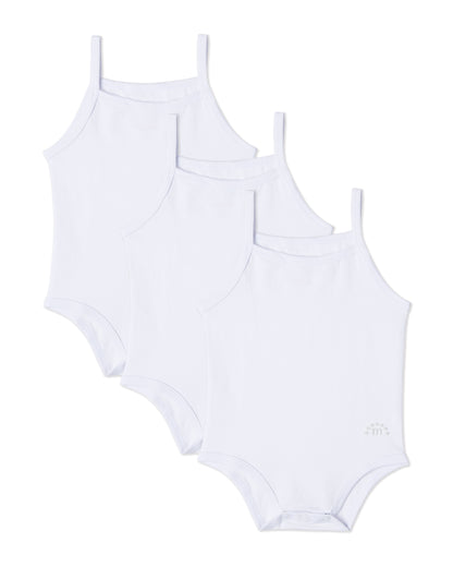 3 Pair Pack Unisex Baby and Toddler Combed Cotton Rich Bodysuits : Color: White-White-White