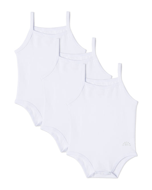 3 Pair Pack Unisex Baby and Toddler Combed Cotton Rich Bodysuits : Color: White-White-White