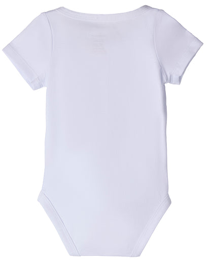 3 Pack Unisex Baby and Toddler Cotton Rich Solid White Short Sleeve Bodysuits : Color: White-White-White