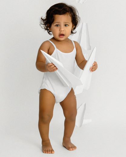 Ribbed On The Move Bodysuits : Color: White-White-White