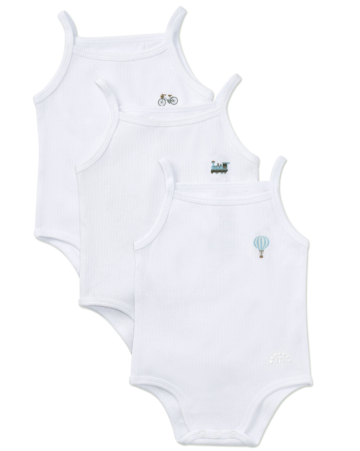 Ribbed On The Move Bodysuits : Color: White-White-White