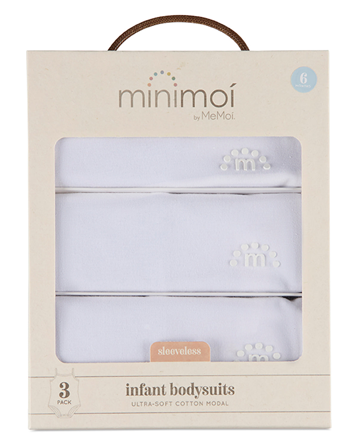 3 Pack Unisex Baby Cotton / Modal Tag-Free Solid White Bodysuits