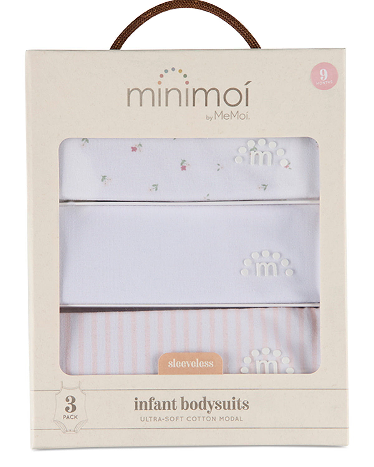 3 Pack Baby Girls Cotton / Modal Bodysuits - Florals, Stripes, Solid