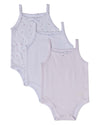 3 Pack Baby Girls Cotton / Modal Bodysuits - Florals, Stripes, Solid