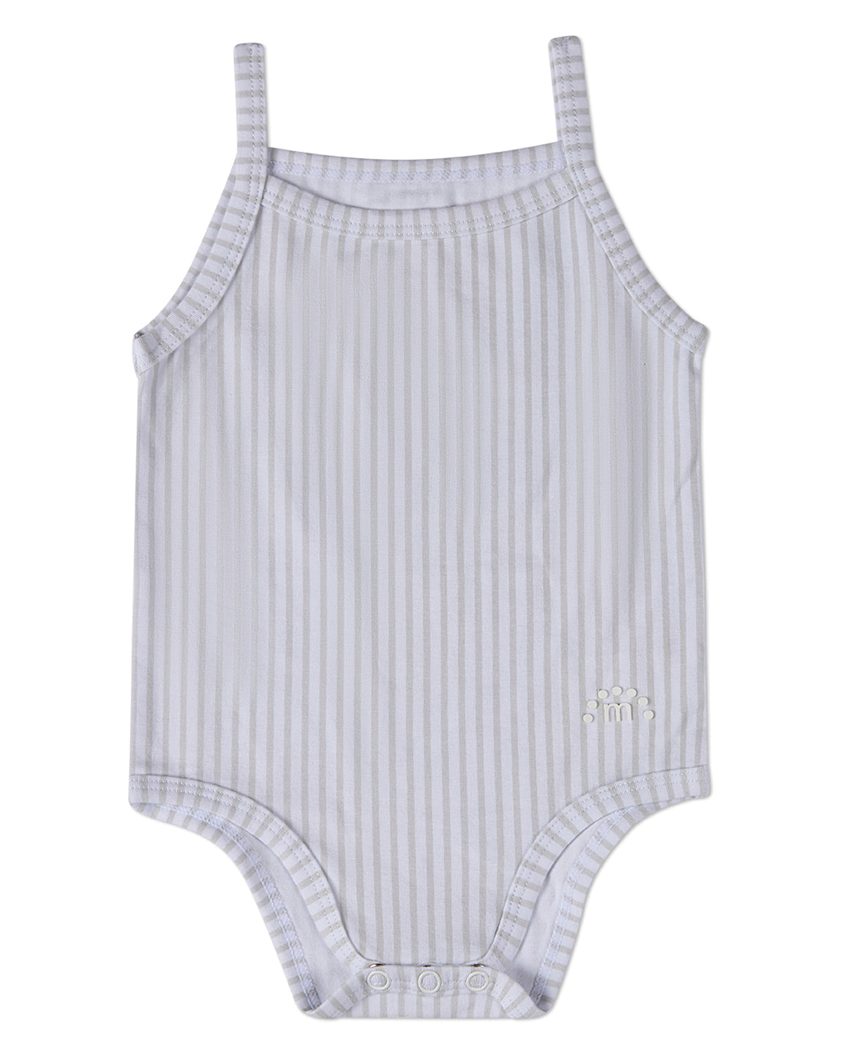 3 Pack Baby Cotton / Modal Bodysuits - Petite Leaves, Stripes, Solid