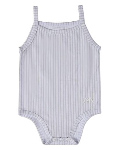 3 Pack Baby Cotton / Modal Bodysuits - Petite Leaves, Stripes, Solid