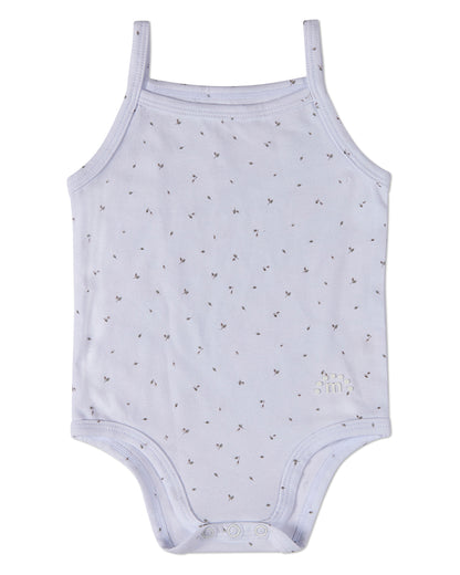 3 Pack Baby Cotton / Modal Bodysuits - Petite Leaves, Stripes, Solid
