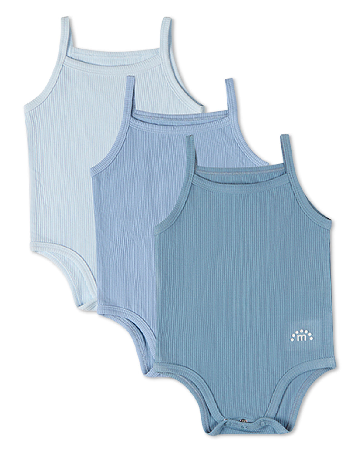 3 Pack Baby Mini-Ribbed Stretch Modal Solid-Color Bodysuits