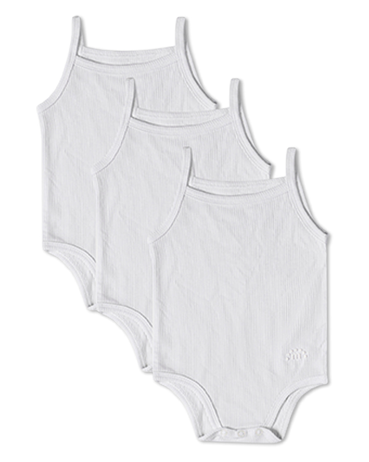 3 Pack Baby Mini-Ribbed Stretch Modal Solid-Color Bodysuits