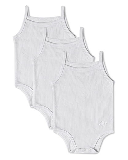 3 Pack Baby Mini-Ribbed Stretch Modal Solid-Color Bodysuits