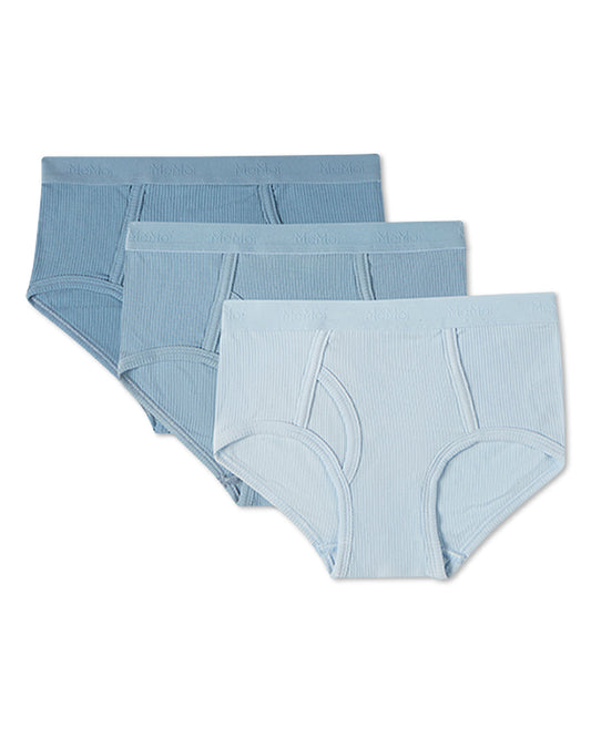 3 Pair Boys Ribbed Modal Blend Tag-Free Briefs, Solid Colors