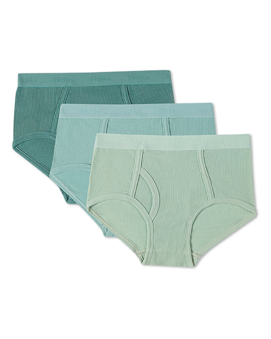 3 Pair Boys Ribbed Modal Blend Tag-Free Briefs, Solid Colors