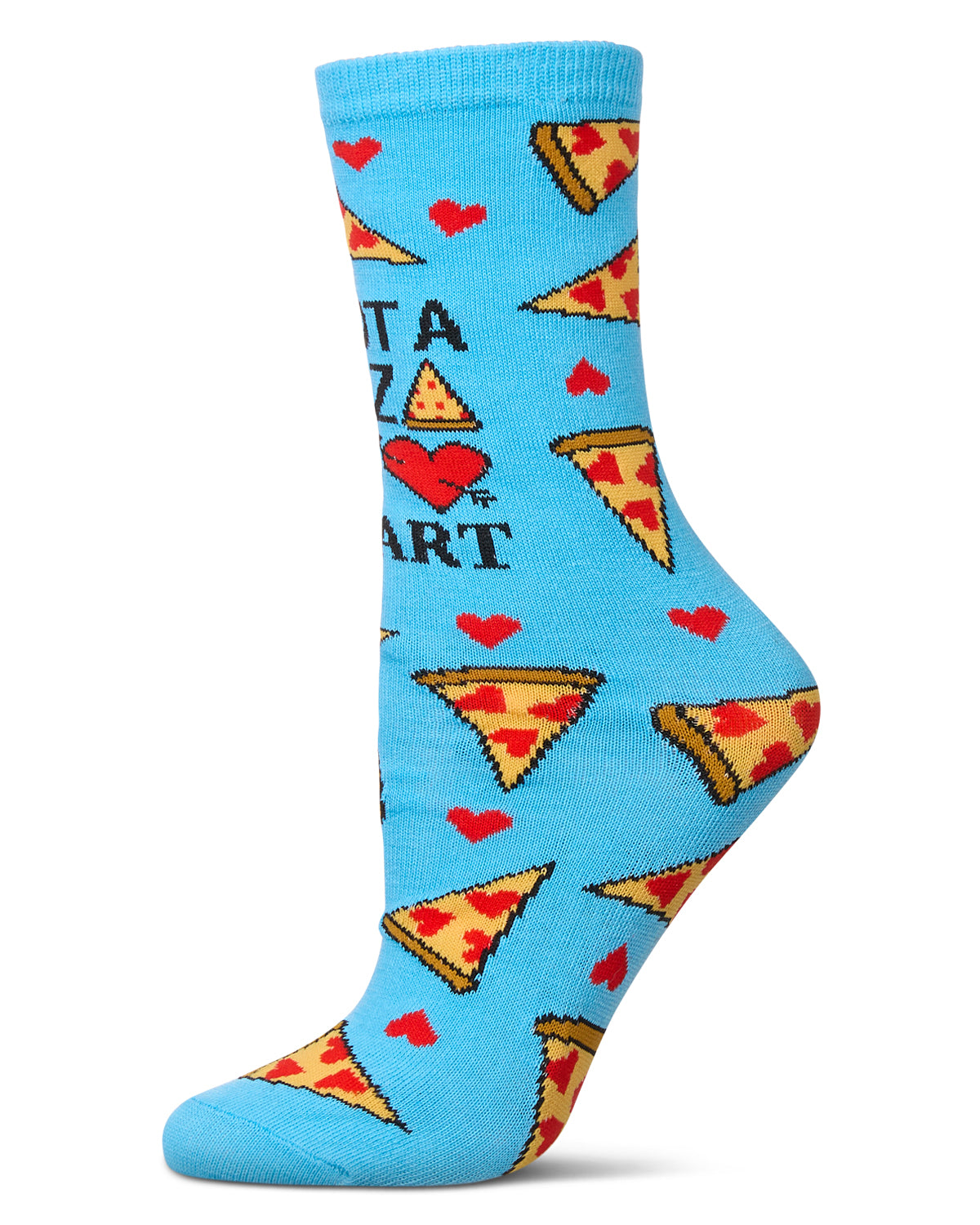 U Gotta Pizza My Heart Greeting Card Socks : Color: Blue Grotto
