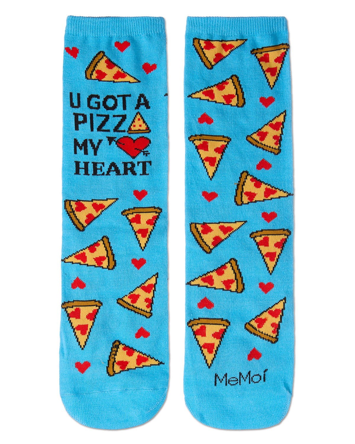 U Gotta Pizza My Heart Greeting Card Socks : Color: Blue Grotto