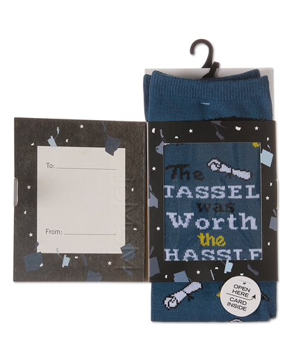 The Tassel Was Worth The Hassle Greeting Card Socks : Color: Blue Nights