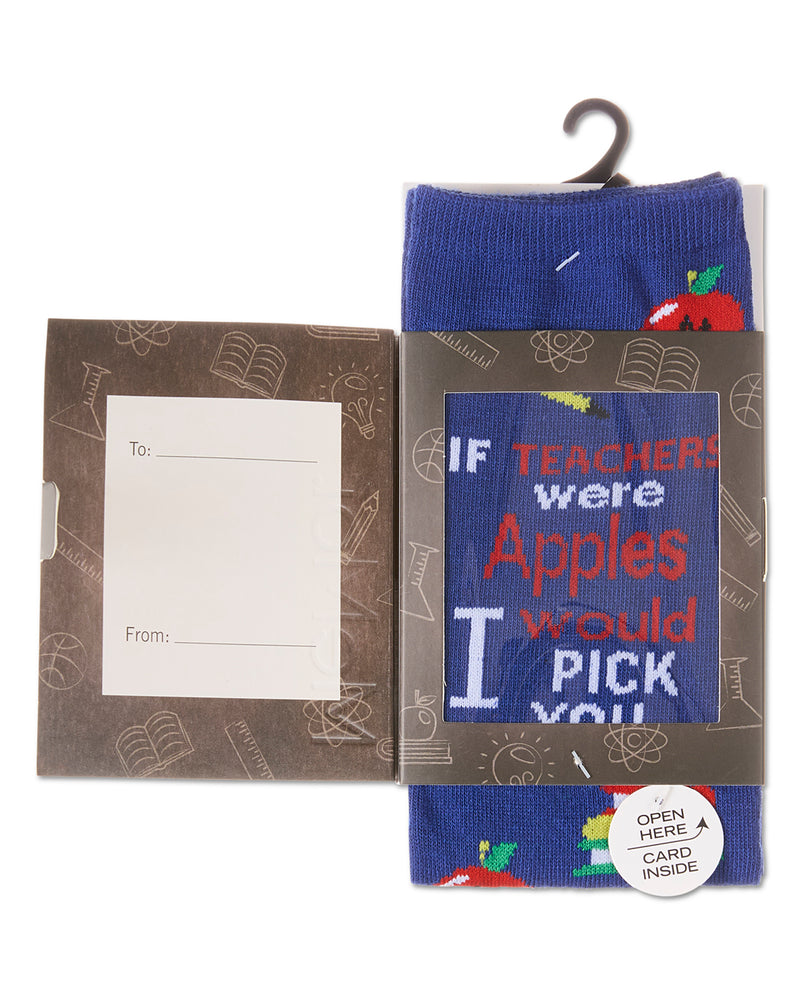 If Teachers Were Apples Greeting Card Crew Socks