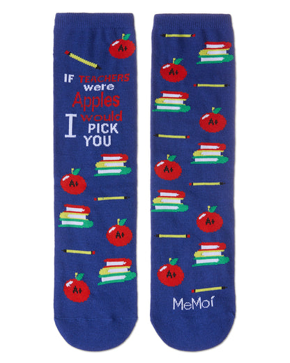 If Teachers Were Apples Greeting Card Crew Socks : Color: Surf the Web